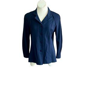 Redwood Court Navy Stretch Cotton Casual Blazer Size Small